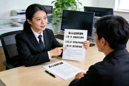 真人认证咨询专员为用户梳理认证材料清单并讲解办理流程